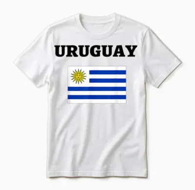 Fußball-T-Shirt Mit Uruguay-Flagge, Fußball-Trikot Unisex T-Shirt - White