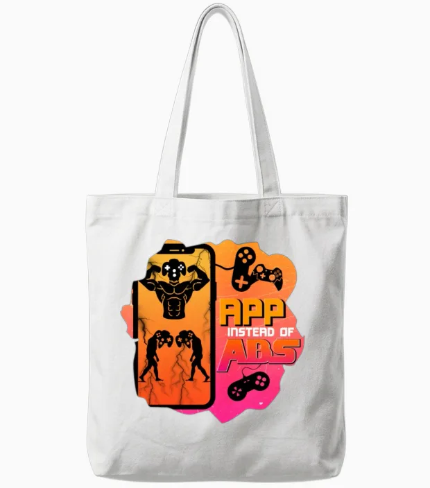 App Gaming Gamer Training Muscles Gift Nerd Tote Bags in White