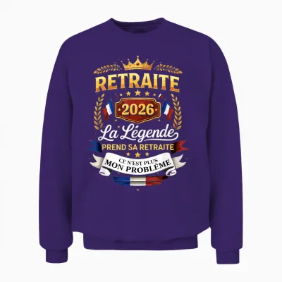 The Legend Retires 2026 Retired Man Unisex Sweatshirt - Purple