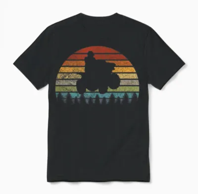 Retro Quad Bike Atv Unisex T-Shirt - Black