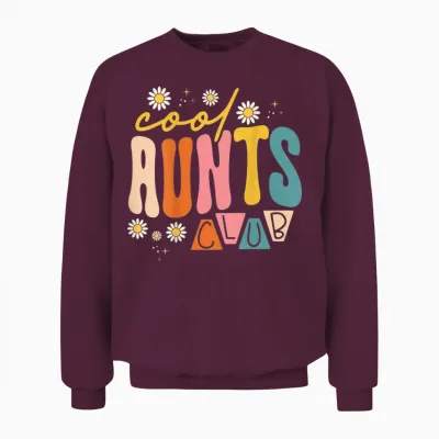 Groovy Retro Hippie 60s 70s Rückendruck Cool Aunts Club Unisex Sweatshirt - Maroon