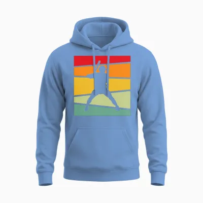 Baseball Retro Unisex Hoodie - Carolina Blue