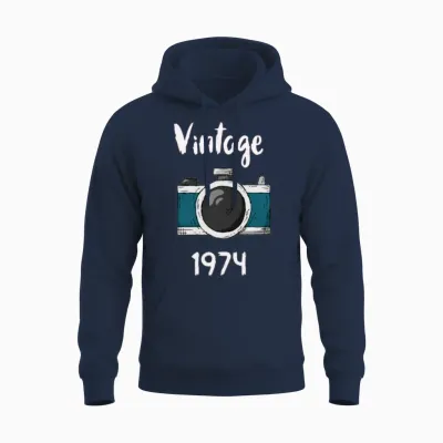 Vintage 1974 Unisex Hoodie - Navy
