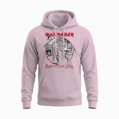 Iron Maiden Run for Your Lives Tour 2026 Lisbon Unisex Hoodie - Light Pink