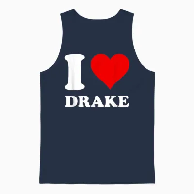 I Love Drake Unisex Tank Top - Navy