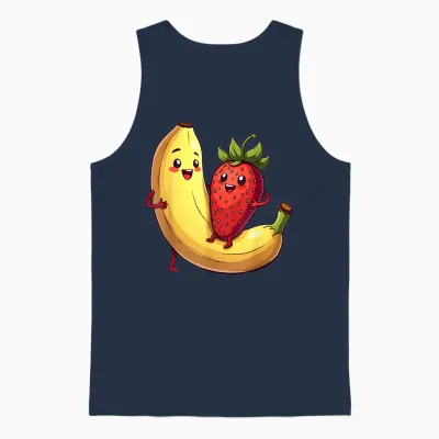 Erdbeere Banane Outfit Früchte Obst Kawaii Frucht Comic Unisex Tank Top - Navy
