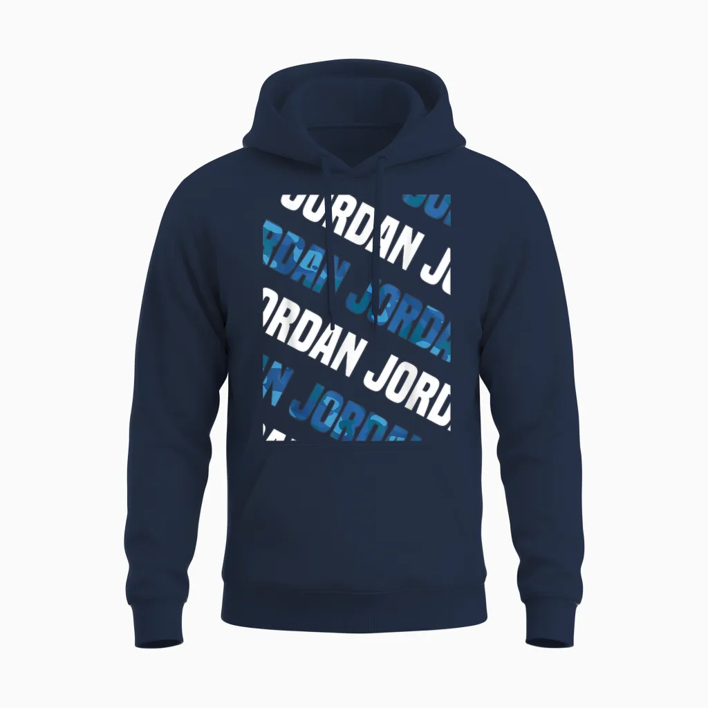 Jordan Camo Pattern Blue Camouflage Unisex Hoodie in Navy