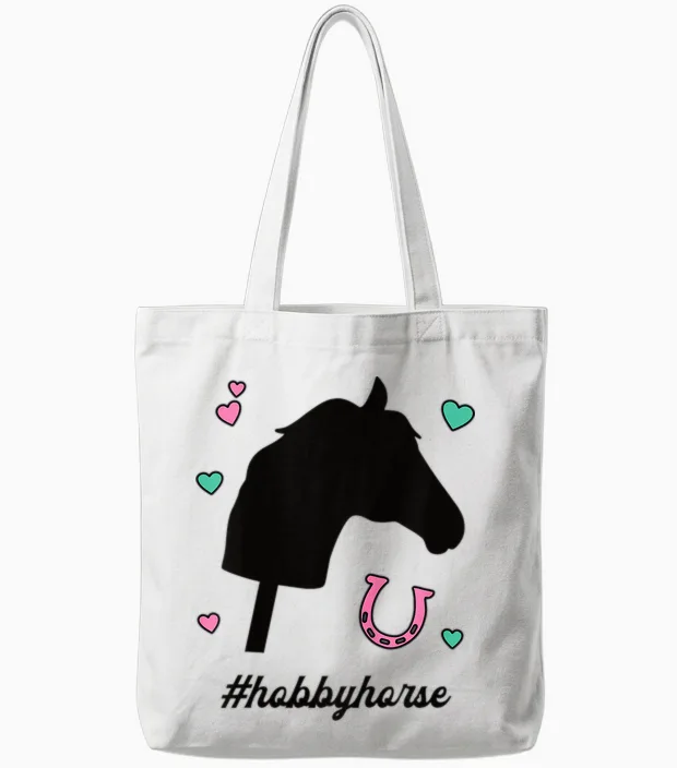 Kinder #hobbyhorse Mädchen Steckenpferde Reiten Pferd Hobby Horsing Tote Bags in White