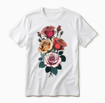 Vintage Rose Bouquet Unisex T-Shirt - White