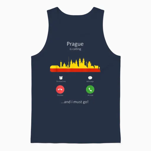 Prag Ruft Und Ich Muss Gehen Lustiges Prag Unisex Tank Top - Navy