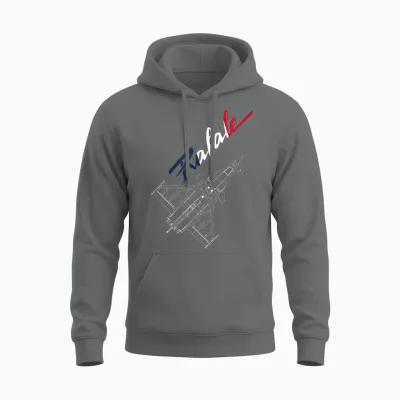 Dassault Rafale French Flag T-Shirt, Black, S Unisex Hoodie - Graphite Heather