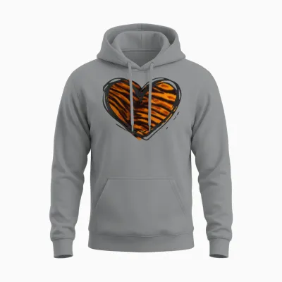 Herz-Tiger-Muster – I Love Tiger Unisex Hoodie - Sport Grey