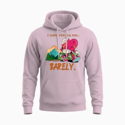 Funny Heart T-Shirt Design, Fitness and Wellness Unisex Hoodie - Light Pink