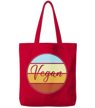 Vegan Retro Tote Bags - Red