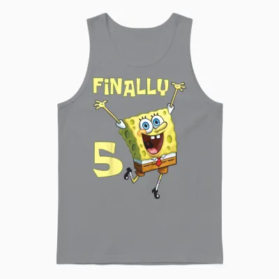 Mademark X Spongebob Squarepants - Kids Original Spongebob Square Pants - 5th Birthday. Finally 5. Unisex Tank Top - Sport Grey