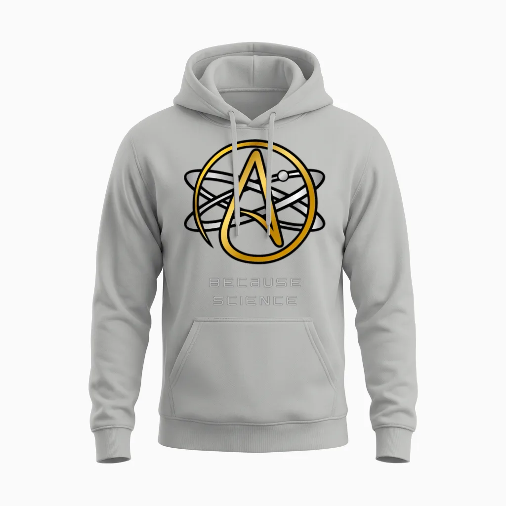 Freethinker Atheist Agnostic Science Symbol Design Unisex Hoodie in Ash