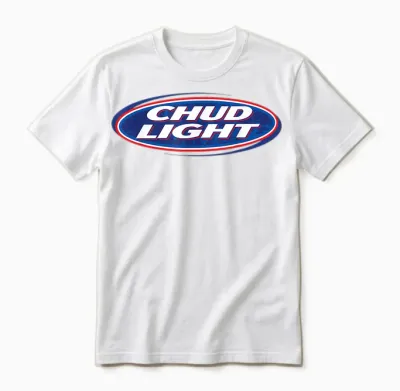 Chud Light Funny Parody Beer Style Humor Unisex T-Shirt - White