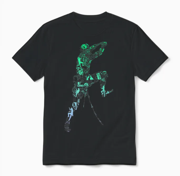 Boulder-T-Shirt Für Kletterer | Jungen Klettern Unisex T-Shirt in Black