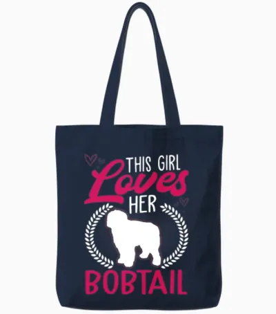 This Girl Loves Her Bobtail Tote Bags - Navy