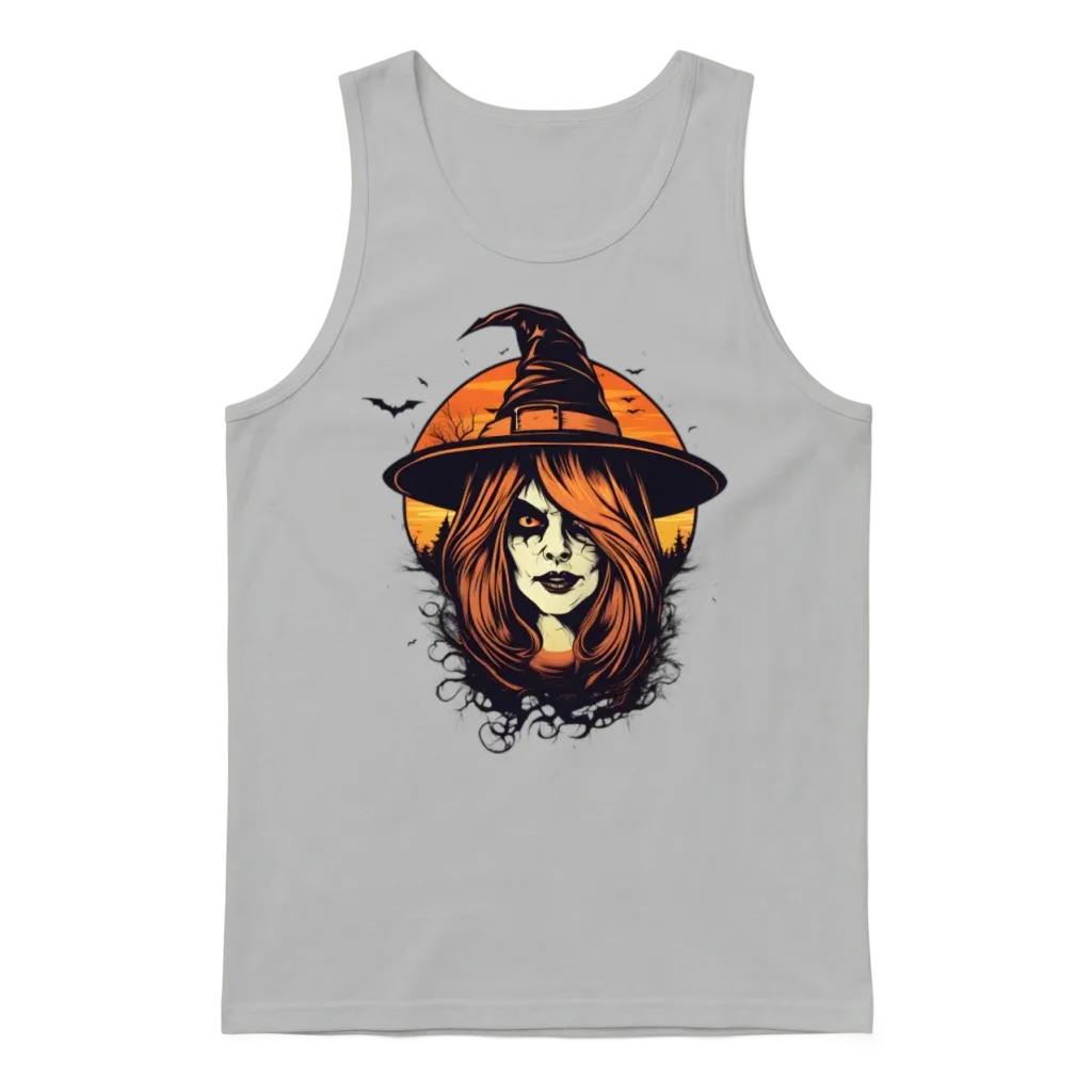 Halloween Witch Unisex Tank Top - Ash