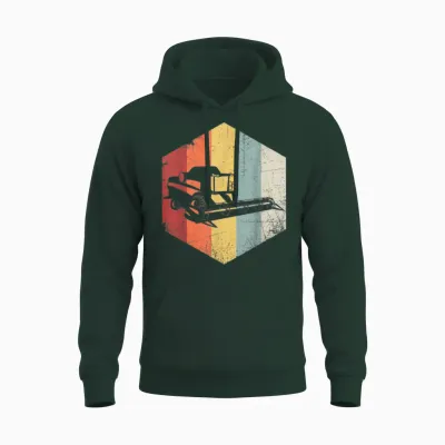 Combine Harvester Retro Unisex Hoodie - Forest