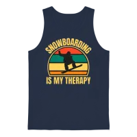 Retro Snowboard Unisex Tank Top - Navy – 1