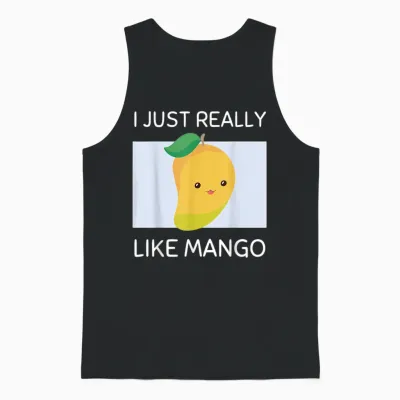 Niedlicher Kawaii-Mango-Liebhaber Mit Aufschrift "i Just Really Like Mango" Unisex Tank Top - Black