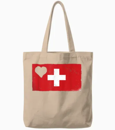 Pride Schweiz Flagge Schweiz Herz Schweiz Wurzeln Stolz Tote Bags - Natural
