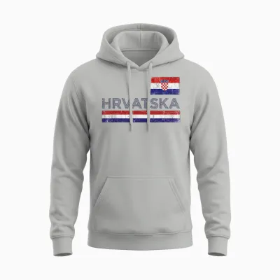 Croatie Tshirt Balkans Hommes Croate Zagreb Hrvatska Unisex Hoodie - Ash