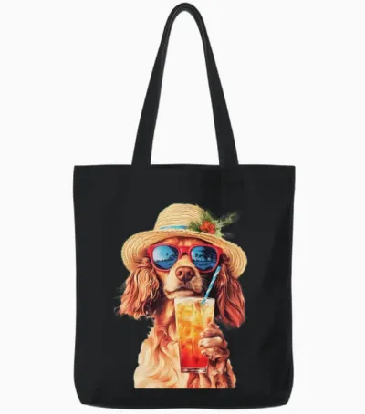 Dog Tote Bags - Black
