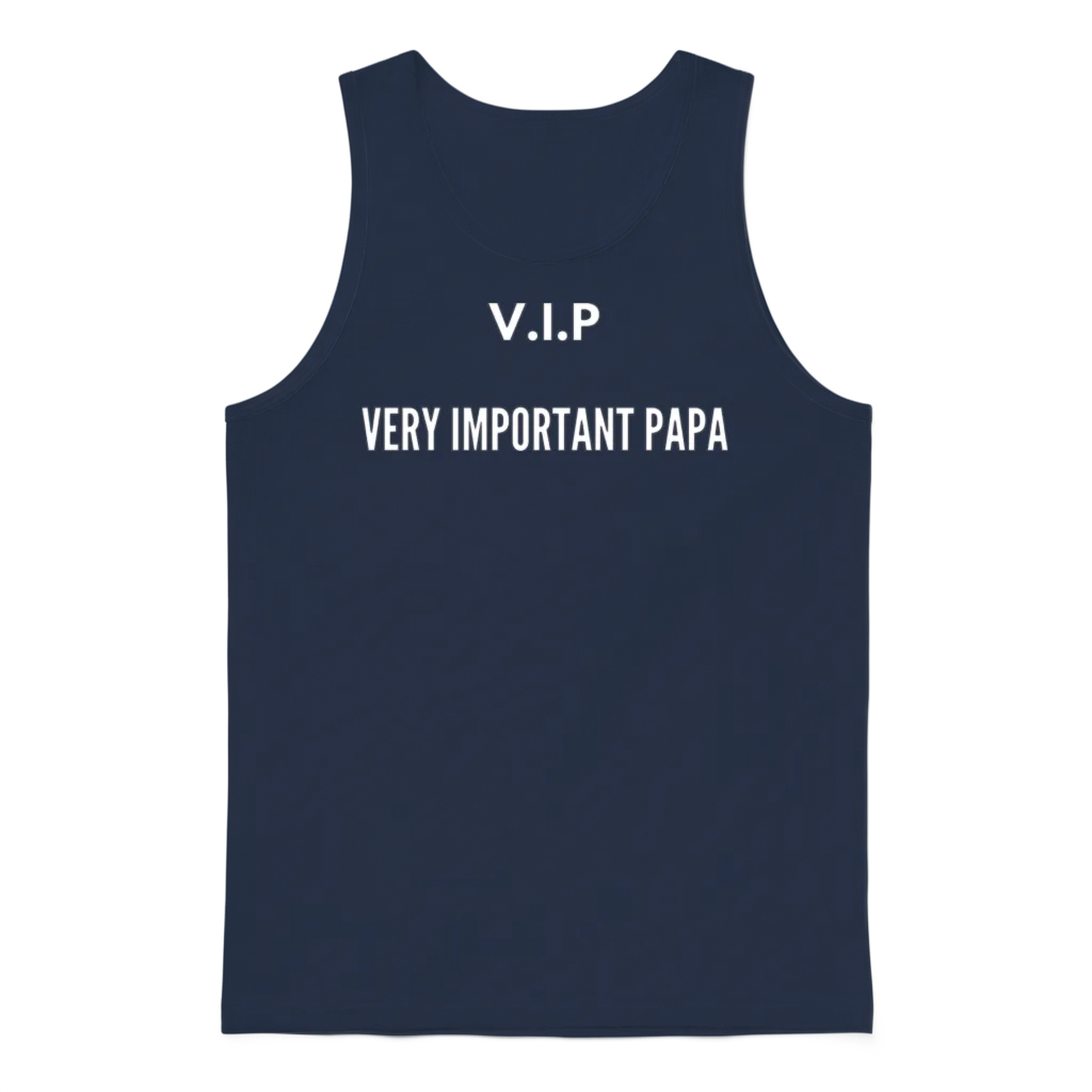 Vip Very Important Papa โ Dad Unisex Tank Top - Navy