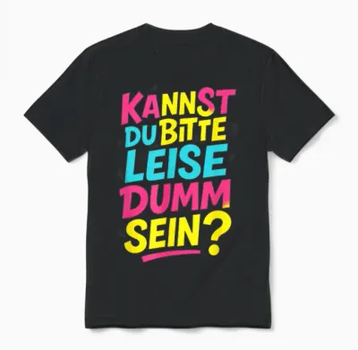 Kannst Du Bitte Leise Dumm Sein? - Lustiger Spruch Unisex T-Shirt - Black