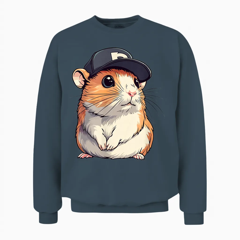 Schöner Hamster Mit Kappe, Kopfbedeckung FĂŒr Jungen Und MĂ€dchen Unisex Sweatshirt in Dark Heather