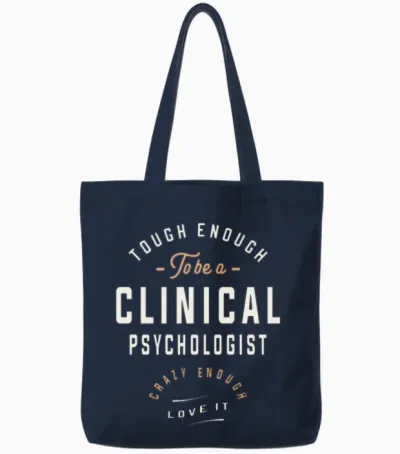 Crazy About Clinical Psychology - Tough & Loving Tote Bags - Navy