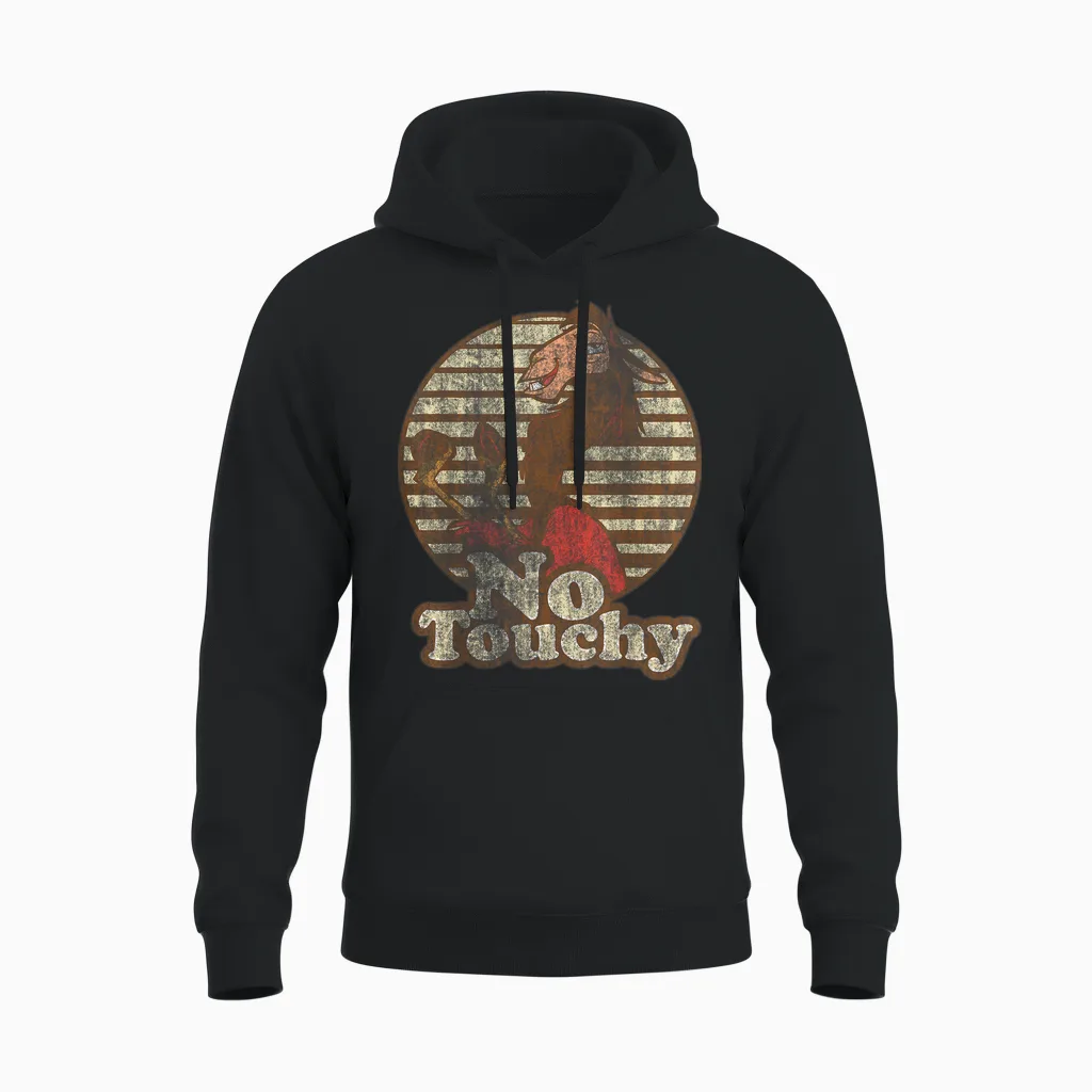 Disney Emperor's New Groove Kuzco Llama No Touchy Short Sleeve Unisex Hoodie in Black