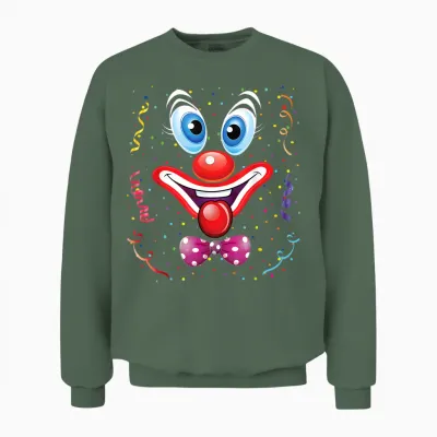 Clown Carnival Costume T-Shirt Carnival Clown Costume Unisex Sweatshirt - Military Green