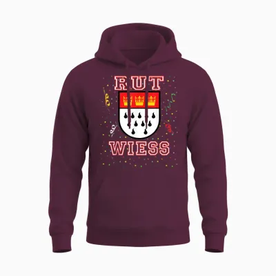 Köln Rut Und Wiess Rot Weiss Karneval Kölsch Kölle Alaaf Unisex Hoodie - Maroon