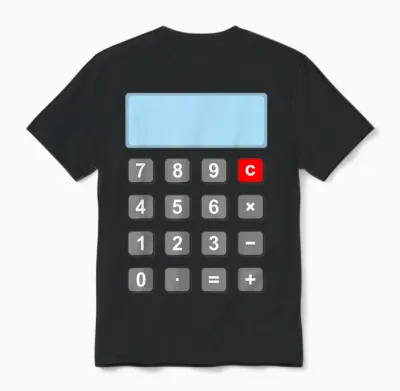 Taschenrechner Kostüm Karneval Mathe Lehrer Mathematik Unisex T-Shirt - Black