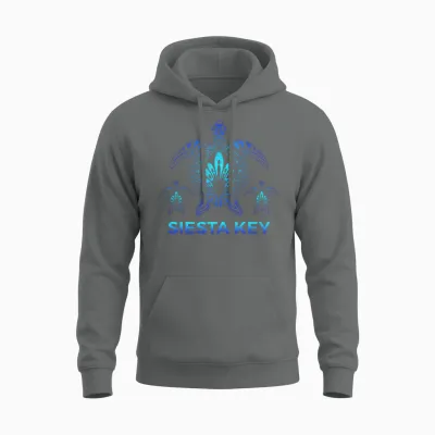 Siesta Key Florida Fl Ocean Blue Turtle Souvenirs Unisex Hoodie - Graphite Heather