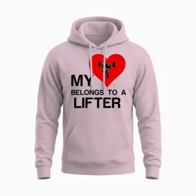 Heart Belongs to a Lifter Funny Gym Unisex Hoodie - Light Pink