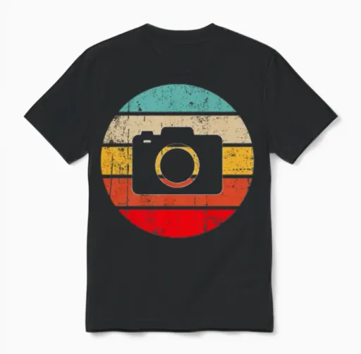 Photography Retro Unisex T-Shirt in Black