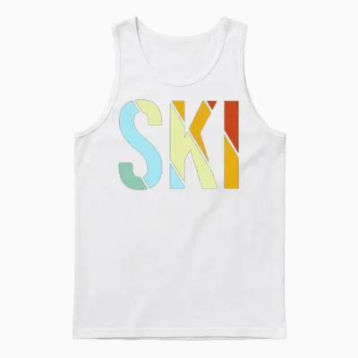 Ski Retro Unisex Tank Top - White