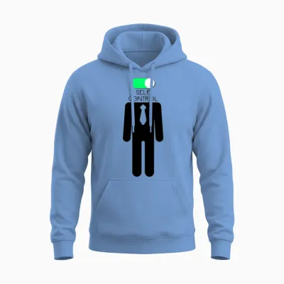 Brain Self Control Turn off Relax Work Mode On Unisex Hoodie - Carolina Blue