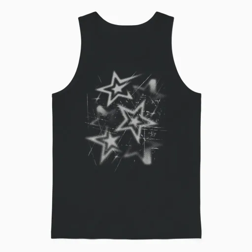Y2k Grunge Stars 2000s Cyber Vintage Graphic Unisex Tank Top - Black