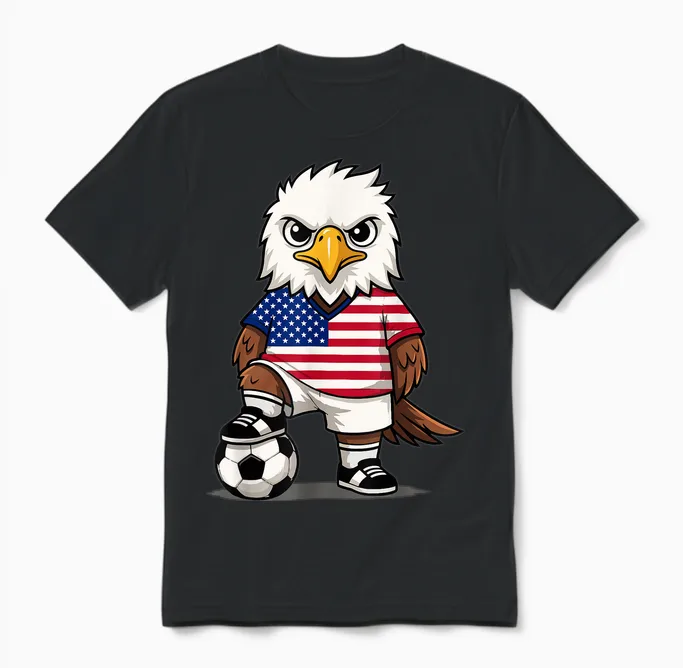 Drapeau Américain Pygargue à Tête Blanche Pour Hommes, Femmes, Enfants, Usa Amérique Unisex T-Shirt in Black