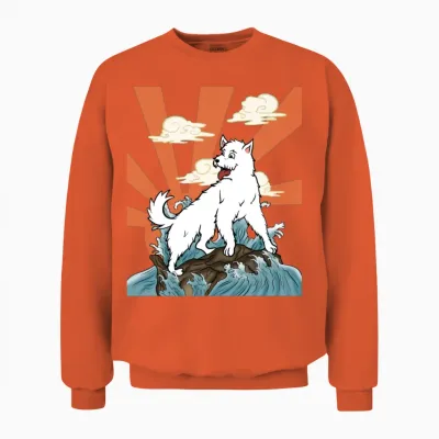 Westie Japanese Retro Unisex Sweatshirt - Orange