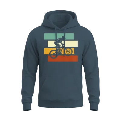 Mountainbike Retro Unisex Hoodie - Dark Heather