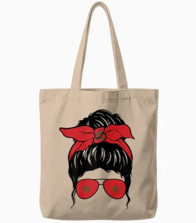Morocco Girl Morocco Flag Moroccan Proud Moroccan Woman Morocco Tote Bags - Natural