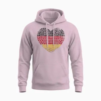 Deutschland Flaggenherz Aus Kleinen Herzen Schwarz Rot Gold Unisex Hoodie - Light Pink