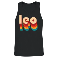 Retro Leo Name Unisex Tank Top - Black – 2